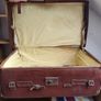 Brown Leather Travel Trunk Suitcase Image 5
