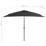 Outdoor Parasol with Metal Pole 300x200 cm Anthracite Image 2