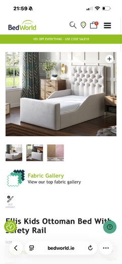 Single Ottoman bed with Safety rail for kids