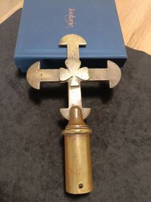 19 th century amazing brass bishops crosier top in the form of a cross