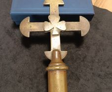19 th century amazing brass bishops crosier top in the form of a cross