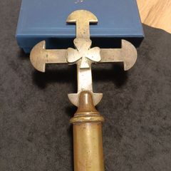 19 th century amazing brass bishops crosier top in the form of a cross