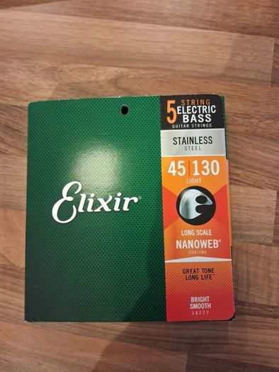 Elixir Stainless Steel 5 String 45 to 130