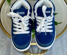 Boys Navy Duffs Strombolie Suede Trainers. Size UK 3 / EU 35.5