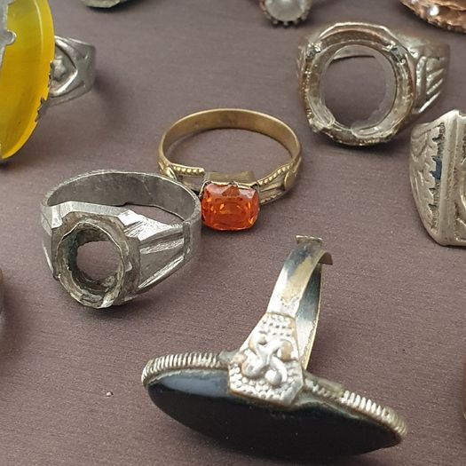 Lot of 24 Antique Rings  Mixed Brass Damaged Antique Style Ring Collection