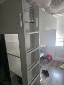 Bunk bed with wardrobe and desk