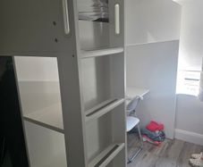 Bunk bed with wardrobe and desk