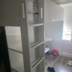 Bunk bed with wardrobe and desk