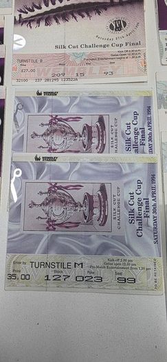 Vintage Silk Cut Rugby League Challenge Cup Wembley Tickets 8-Year Bulk Lot 1988-1997