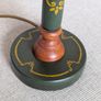 Vintage Wooden Table Lamp Green & Gold Floral Design - 43cm Image 3