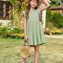 Brand New Girls' Ruffled Princess Party Dress A-Line Mesh - Light Green 160. Image 5