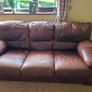 3 seater brown leather couch/sofa Image 2
