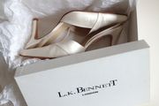 LK BENNETT plain cream satin slingback high-heels (SIZE EU38.5) wedding shoes