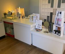 3 section reception desk retail area