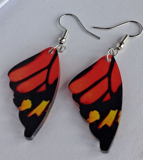 Monarch Butterfly Wing Earrings