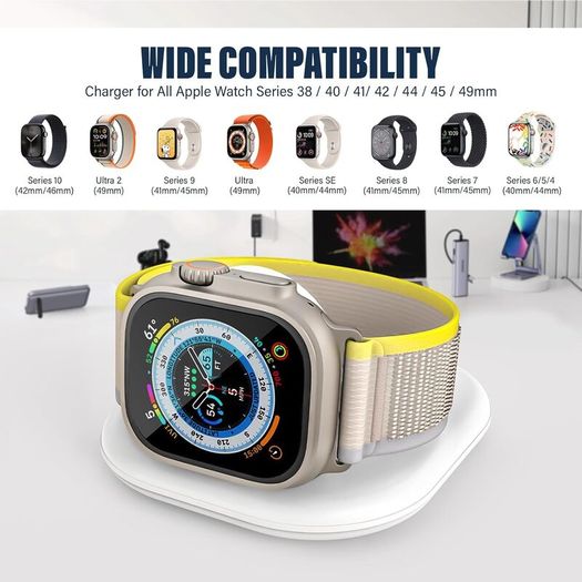 Apple Watch Charger Cable with Dock, TYPE-C Portable Wireless Fast Charging Charger for iwatch Charger Compatible with Apple Watch Series 10/9/8/Ultra/7/SE/6/5/4/3/2