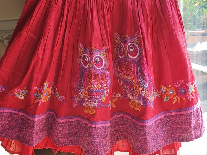 New Tags Beautiful Monsoon Girls Red Embroidered Beaded Skirt 12 to 13Yrs