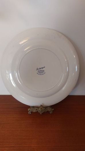 Fabulous & Unusual Large Blue and White 12.5" Charger or Display Plate by Wood & Sons in the Aesthetic Movement Inspired "Arabesque" Pattern