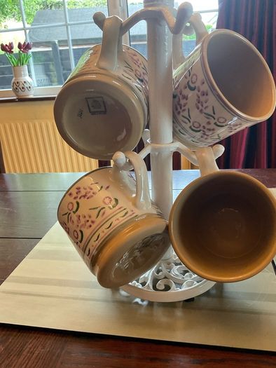 Nicholas Mosse new large lavender mugs land a new cream cast iron mug holder
