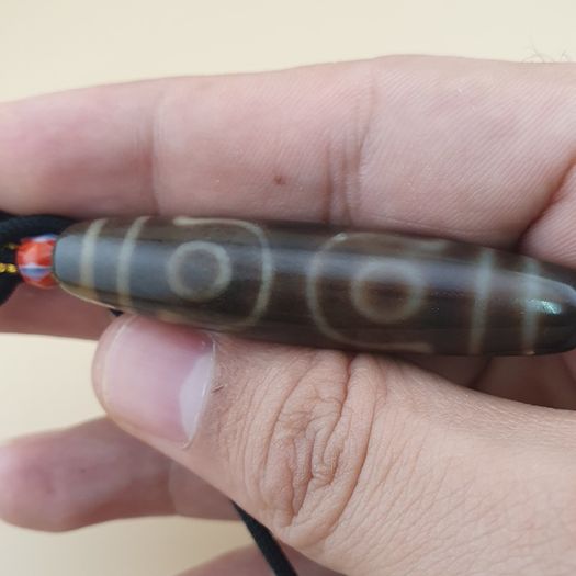 Vintage 7 Eyes Himalayan Tibetan Agate Dzi Bead Amulet