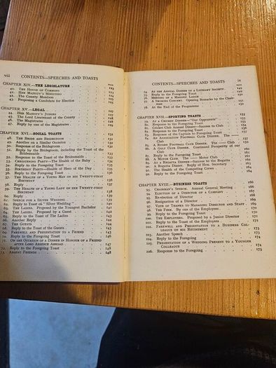 Speeches And Toasts And Chairmans Guide And Secretary' Companion. First Edition Hardback In Good Condition. See Photos For Same.
