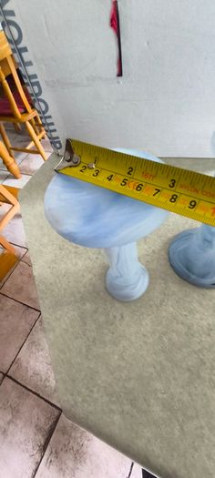 Set of 2 Colored glass Pud Vases / candlestick.