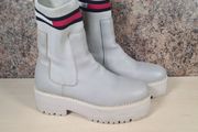 Womens Tommy Hilfiger Tamy Higher 2a Chelsea Boots Beige Cream Size Uk 7 Eu 41