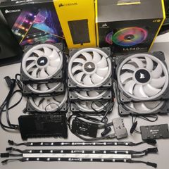 Corsair Fans & RGB huge Bundle, fans LL 120 , fans LL 140, Strips and controllers commander hubs