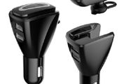 2 in 1 Car Charger Dual USB Wireless Bluetooth Earphone Handsfree Headset 12V