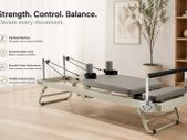 Foldable Pilates Reformer Machine  Compact Home Gym Equipment 400 lbs Capacity