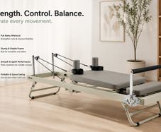 Foldable Pilates Reformer Machine  Compact Home Gym Equipment 400 lbs Capacity