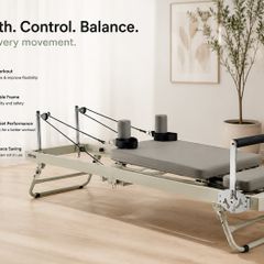 Foldable Pilates Reformer Machine  Compact Home Gym Equipment 400 lbs Capacity