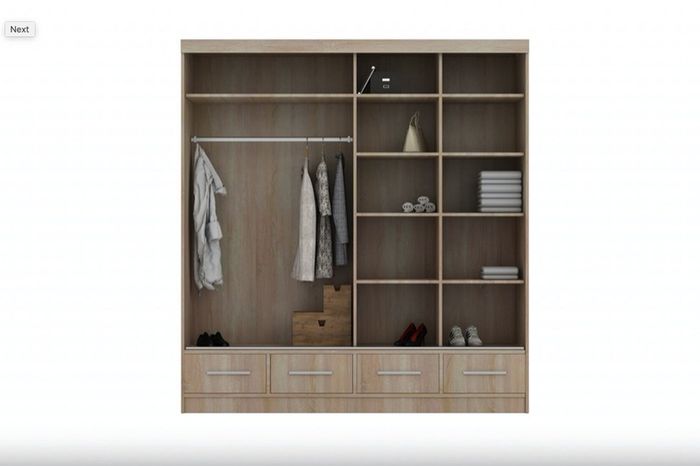Sliding Doors Wardrobe S 203cm LED - Black