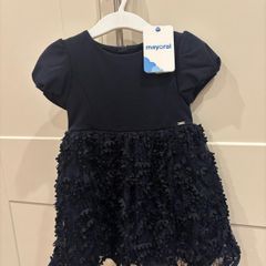 Mayoral girls navy occasion dress age 2-3 bnwt