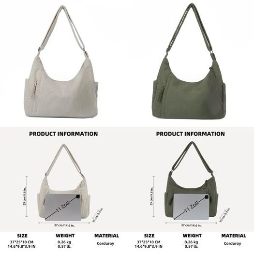 Brand New Corduroy Bag Women's Shoulder Bag Shopper Handbag Tote Bag Large Crossbody shoulder bag.