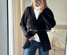 H&M long black cardigan size S