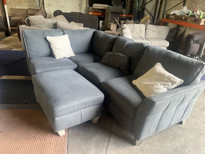 Blue corner sofa L shaped