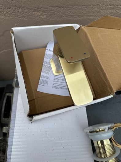 Brushed Gold Basin Mixer