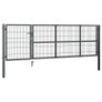 Garden Gate with Posts Steel 350x100 cm Anthracite Image 2