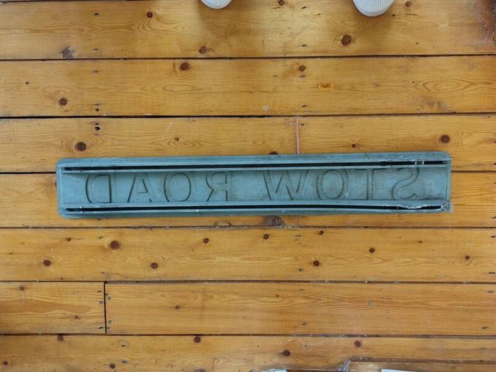Vintage Heavy Metal "Stow Road" Street Sign
