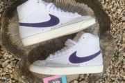 Premium Nike Blazer High Leather Suede White Purple