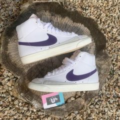 Premium Nike Blazer High Leather Suede White Purple