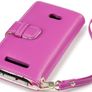 New Htc Windows Phone 8x Premium Pu Leather Wallet Black & Hot Pink  With Floral Interior / Black With Tan Inside Image 7
