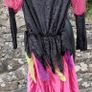 Multi Coloured Pink & Black Witch Costume & Witch Hat Image 3
