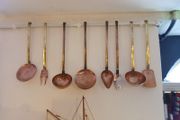 Various vintage Copper Kitchen Utensils