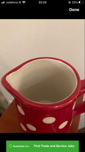 Laura Ashley small red polka dot milk - cream jug