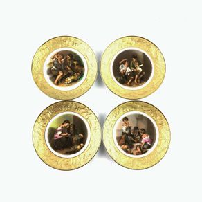 4x Vintage Bavarian wall plates