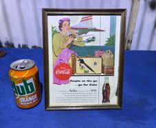 Vintage framed Coca Cola advertising print