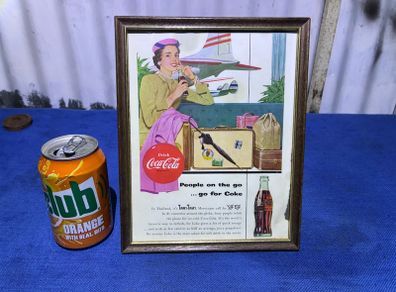 Vintage framed Coca Cola advertising print