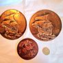 Copper and Brass Effect Metal Decorative Plaques Image 3